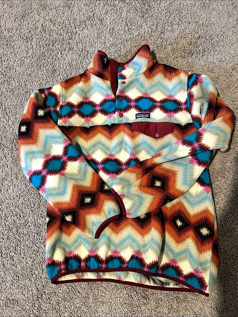 Patagonia Lightweight Synchilla Snap-T Pullover Geometric Fleece Jacket Size